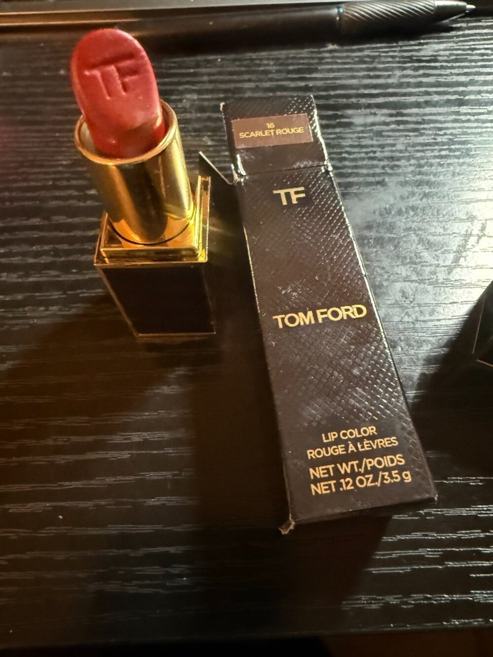Tom Ford Lip Color 16 Scarlett Rouge Lipstick 0.07 oz 2.0g New Unused With Box